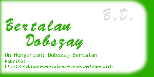 bertalan dobszay business card